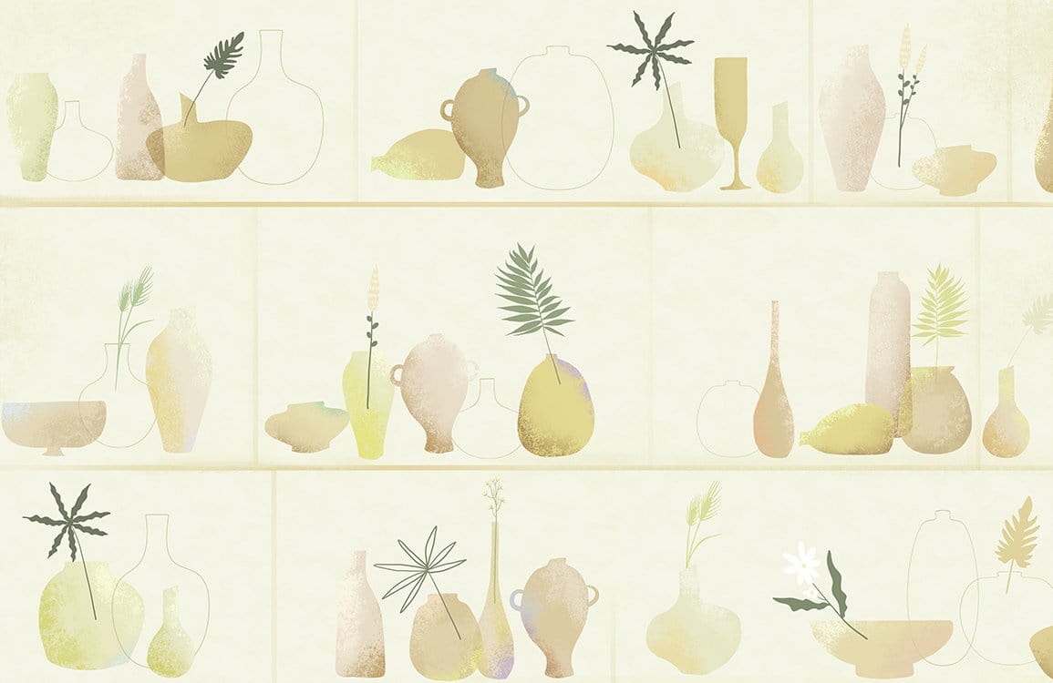 Papier peint mural de vase - Le meilleur Papier peint panoramique Sur mesure