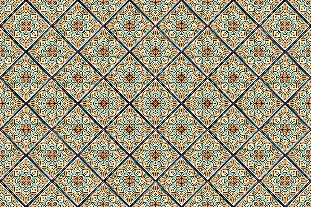 Papier peint mural vecteurs verts sales avec motif de carreaux teal et marron