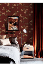 Papier peint mural déchiré à motifs patchwork rouge - Vignette | Mr Papier Peint