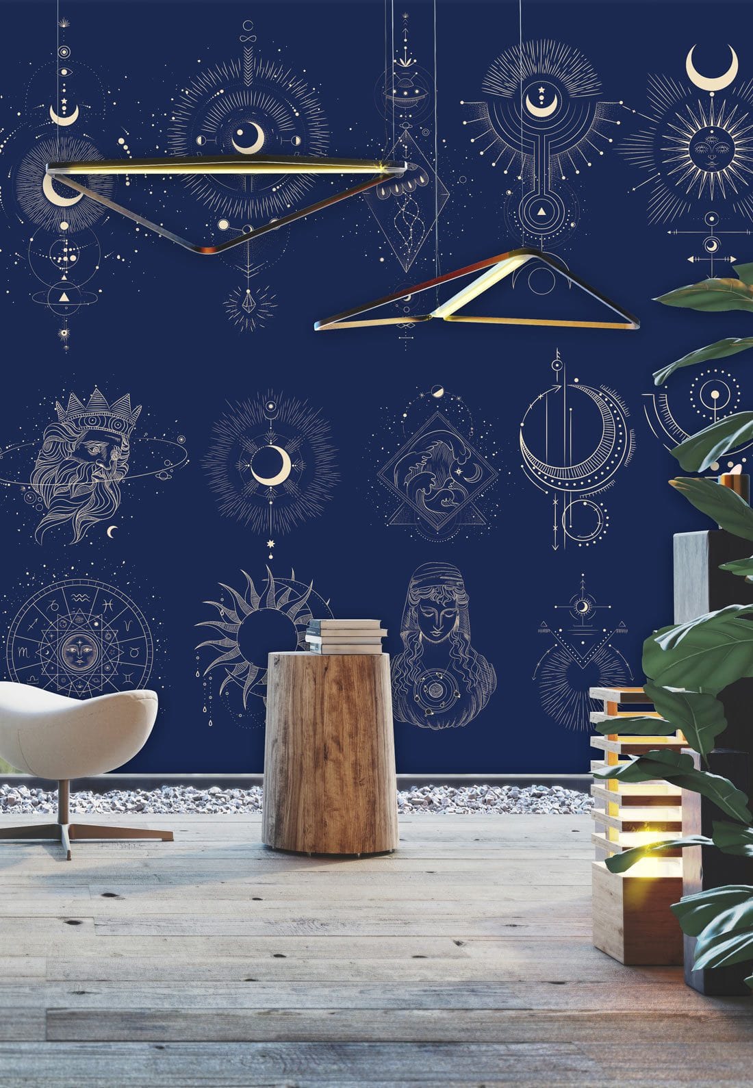 Papier peint mural des phases de la lune - Le meilleur Papier peint panoramique Sur mesure