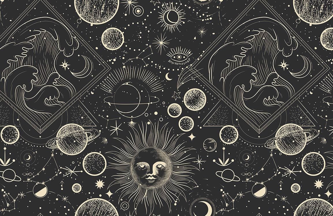 Papier peint mural des signes des planètes - Le meilleur Papier peint panoramique Sur mesure