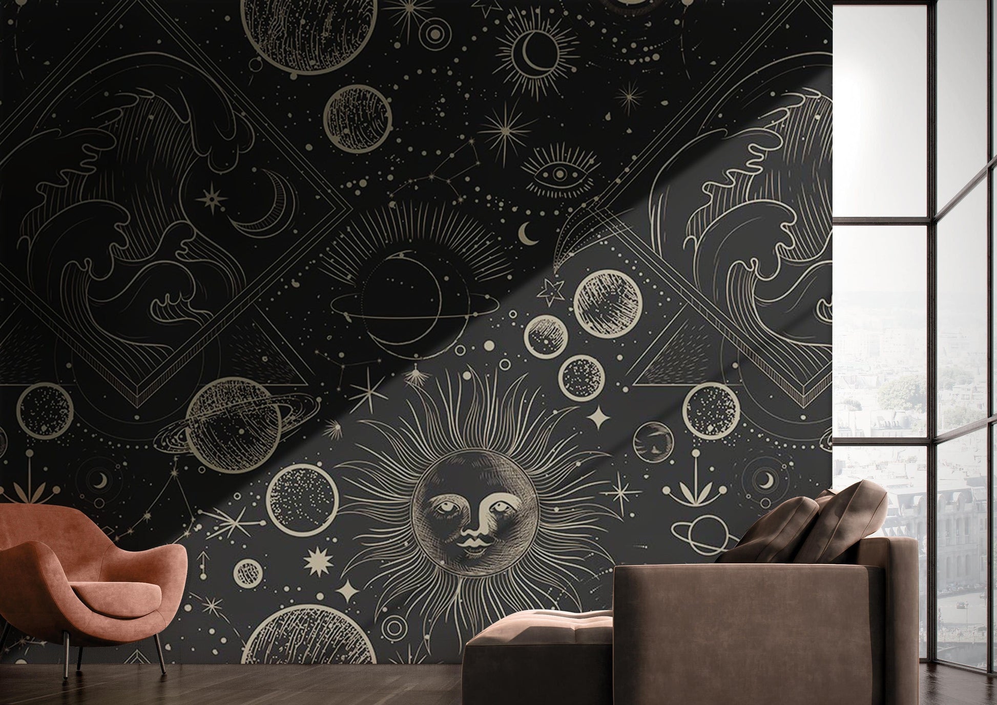 Papier peint mural des signes des planètes - Le meilleur Papier peint panoramique Sur mesure