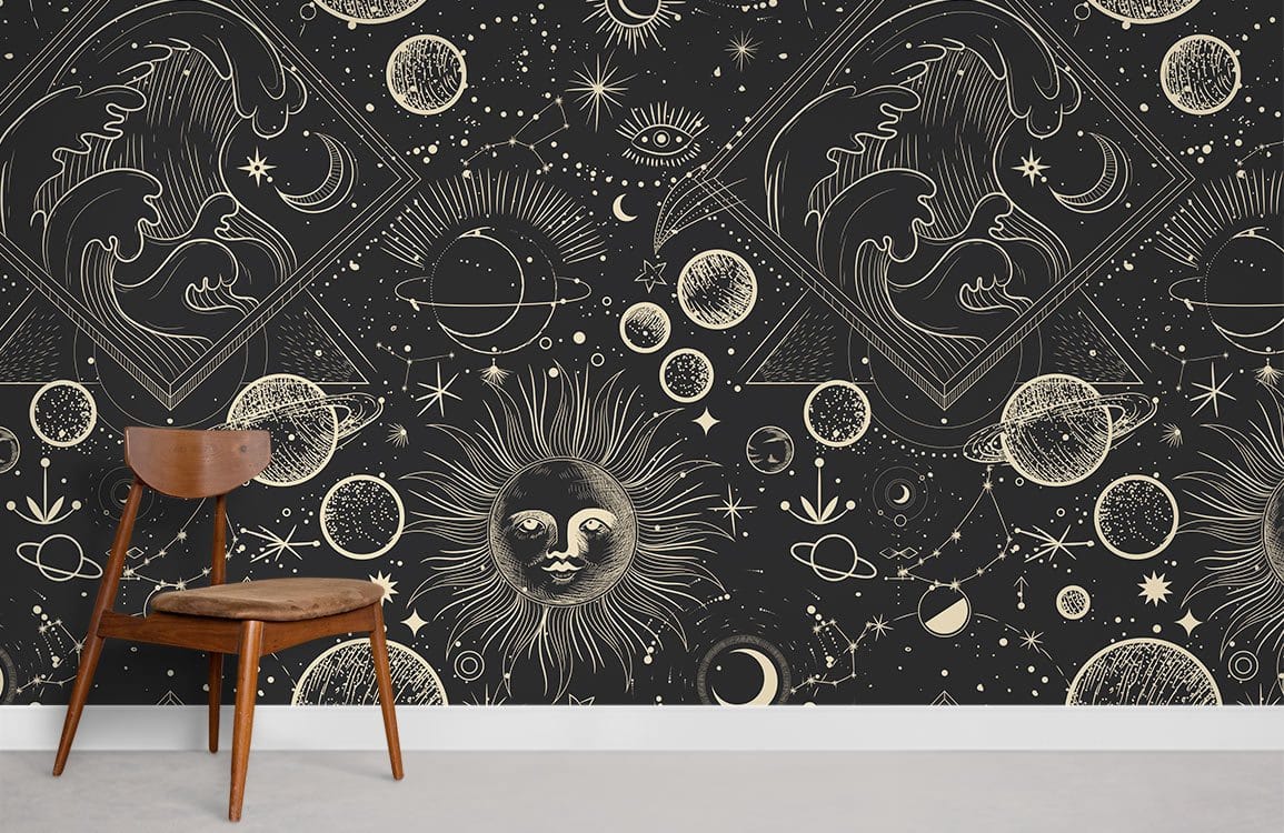 Papier peint mural des signes des planètes - Le meilleur Papier peint panoramique Sur mesure