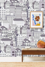 Papier peint mural dessiné à la ligne de maison - Vignette | Mr Papier Peint