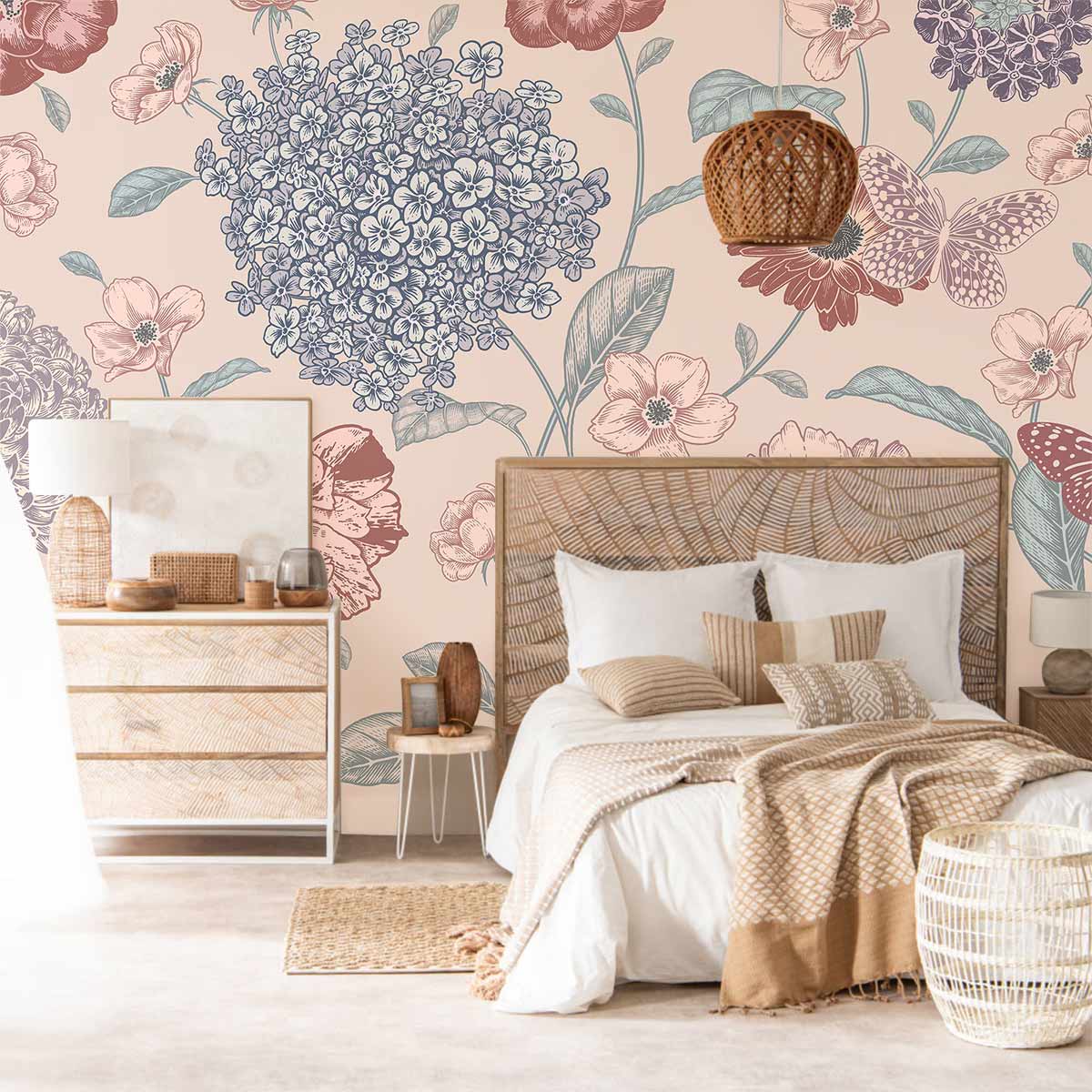 Papier peint mural d’hortensias - Le meilleur Papier peint panoramique Sur mesure