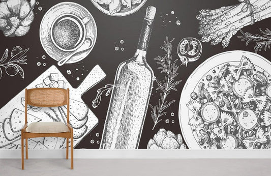 Papier peint mural Dîner de pâtes - Le meilleur Papier peint panoramique Sur mesure