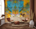 Papier peint mural doré et bleu élégance et harmonie pour votre salon - Vignette | Mr Papier Peint