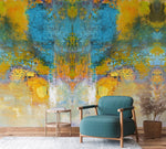Papier peint mural doré et bleu élégance et harmonie pour votre salon - Vignette | Mr Papier Peint
