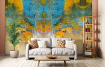 Papier peint mural doré et bleu élégance et harmonie pour votre salon - Vignette | Mr Papier Peint