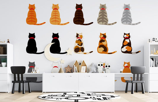 Papier Peint Mural Dos de Chat - Le meilleur Papier peint panoramique Sur mesure