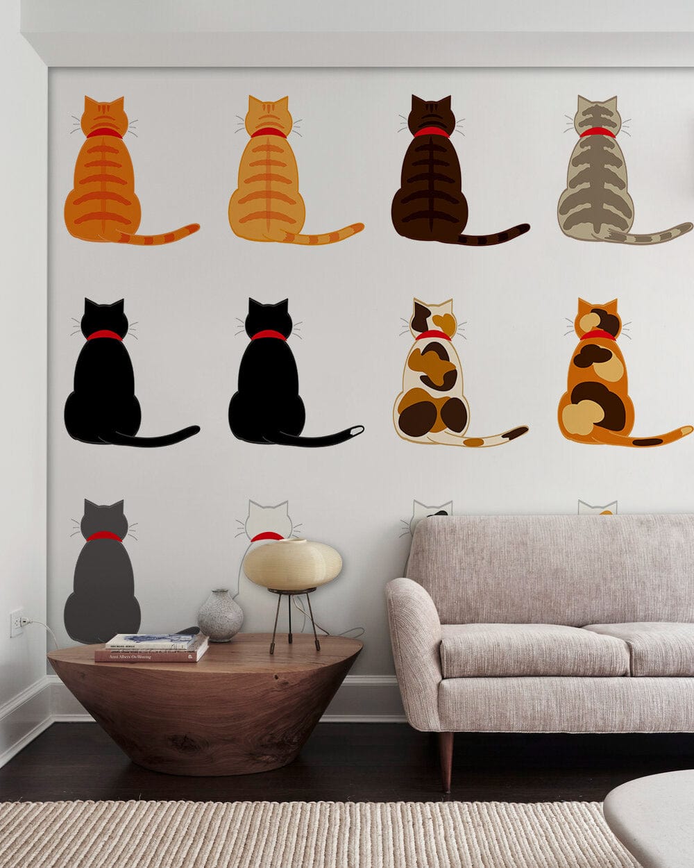 Papier Peint Mural Dos de Chat - Le meilleur Papier peint panoramique Sur mesure