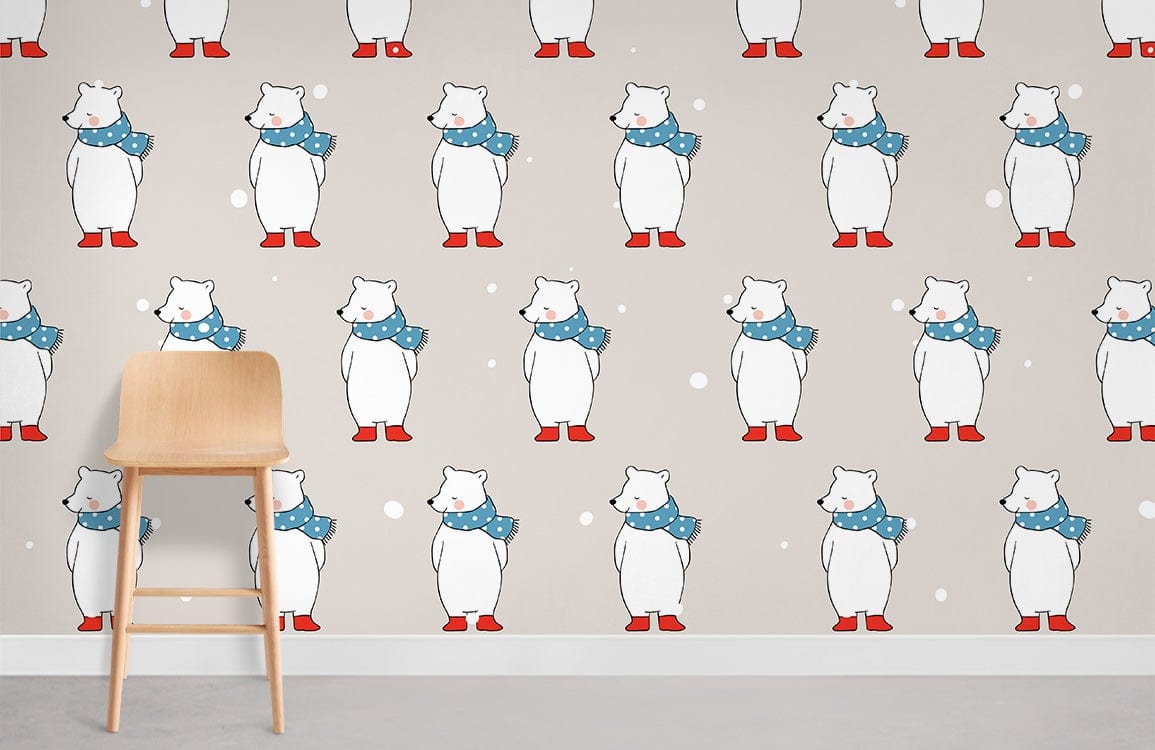 Papier peint mural d’ours polaire doux - Le meilleur Papier peint panoramique Sur mesure