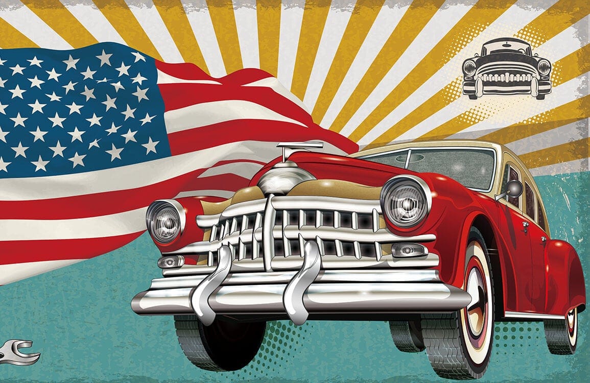 Papier peint mural drapeau américain - Le meilleur Papier peint panoramique Sur mesure