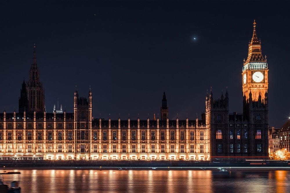 Papier peint mural du Big Ben la nuit - Le meilleur Papier peint panoramique Sur mesure