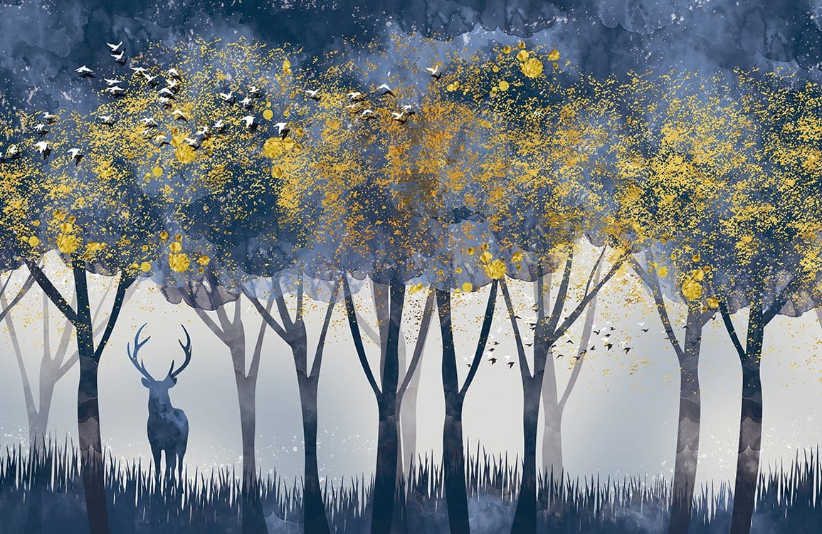 Papier peint mural du bosquet du soir - Le meilleur Papier peint panoramique Sur mesure