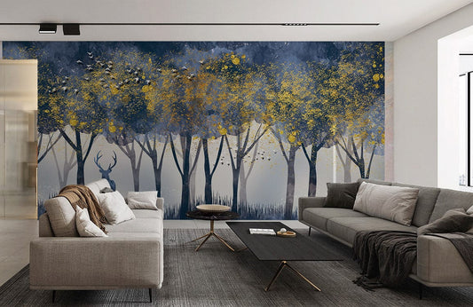 Papier peint mural du bosquet du soir - Le meilleur Papier peint panoramique Sur mesure