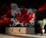 Papier peint mural du drapeau canadien brumeux - Vignette | Mr Papier Peint