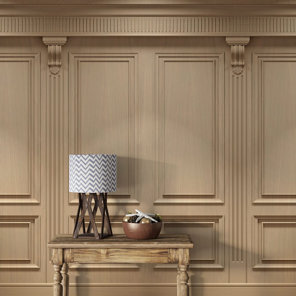 Papier peint mural en bois décoratif avec design traditionnel pour Palais Doré