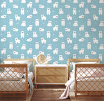 Papier peint mural Petit Ours Polaire rêve nordique pour chambre d'enfant - Vignette | Mr Papier Peint