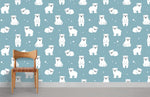 Papier peint mural Petit Ours Polaire rêve nordique pour chambre d'enfant - Vignette | Mr Papier Peint