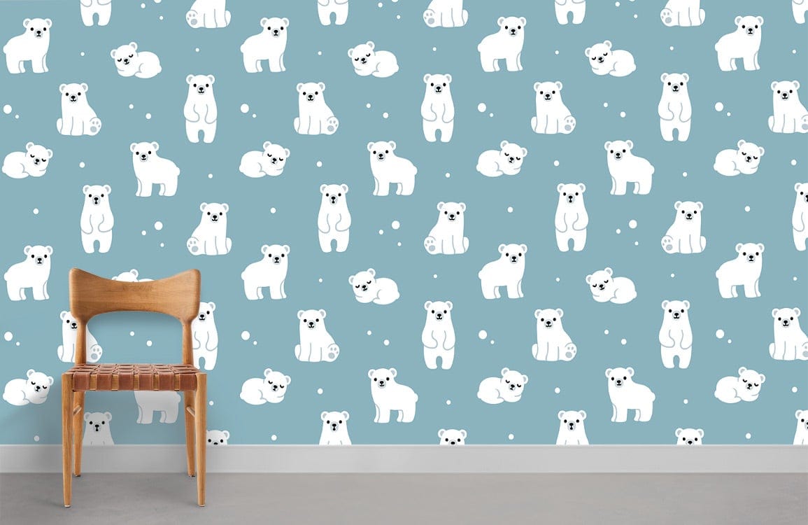 Papier peint mural du petit ours polaire - Le meilleur Papier peint panoramique Sur mesure