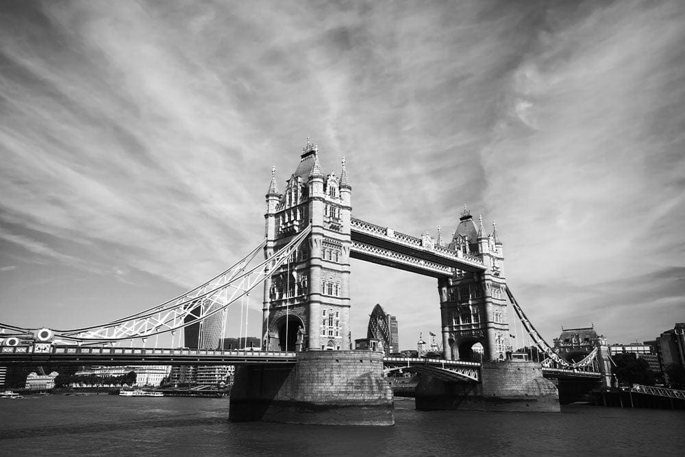 Papier peint mural du Pont de Londres gris - Le meilleur Papier peint panoramique Sur mesure