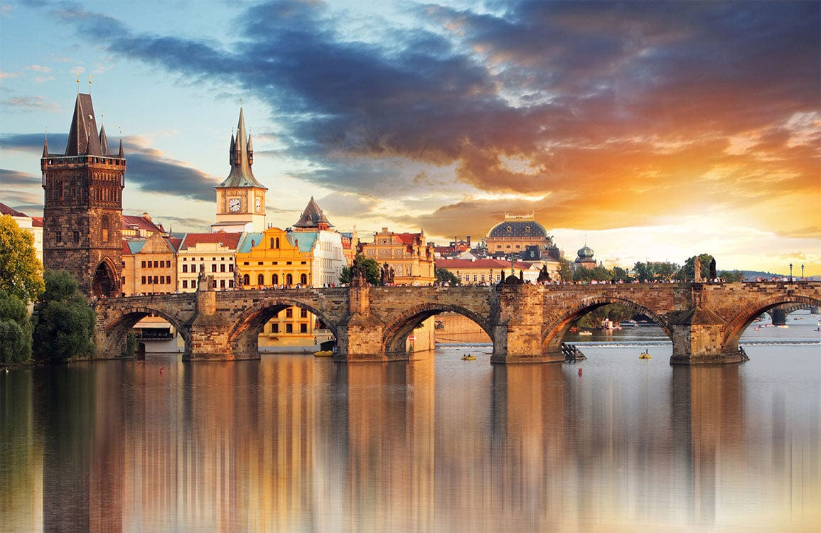 Papier peint mural du Pont de Prague - Le meilleur Papier peint panoramique Sur mesure