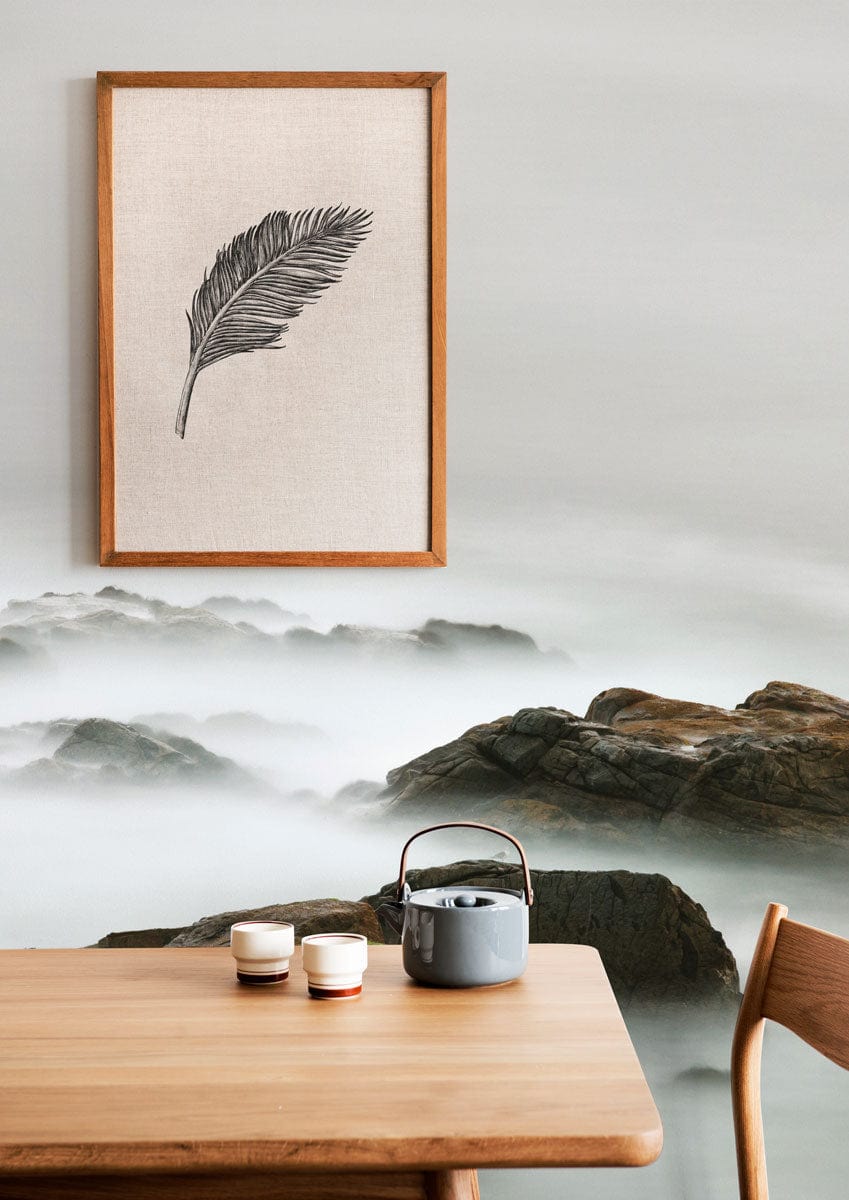 Framed art print of a palm frond for papier peint mural du Rocher Caché