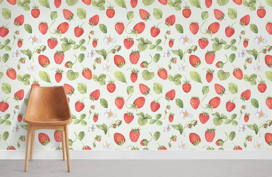 Papier peint mural Ébauche de Fraise - Le meilleur Papier peint panoramique Sur mesure