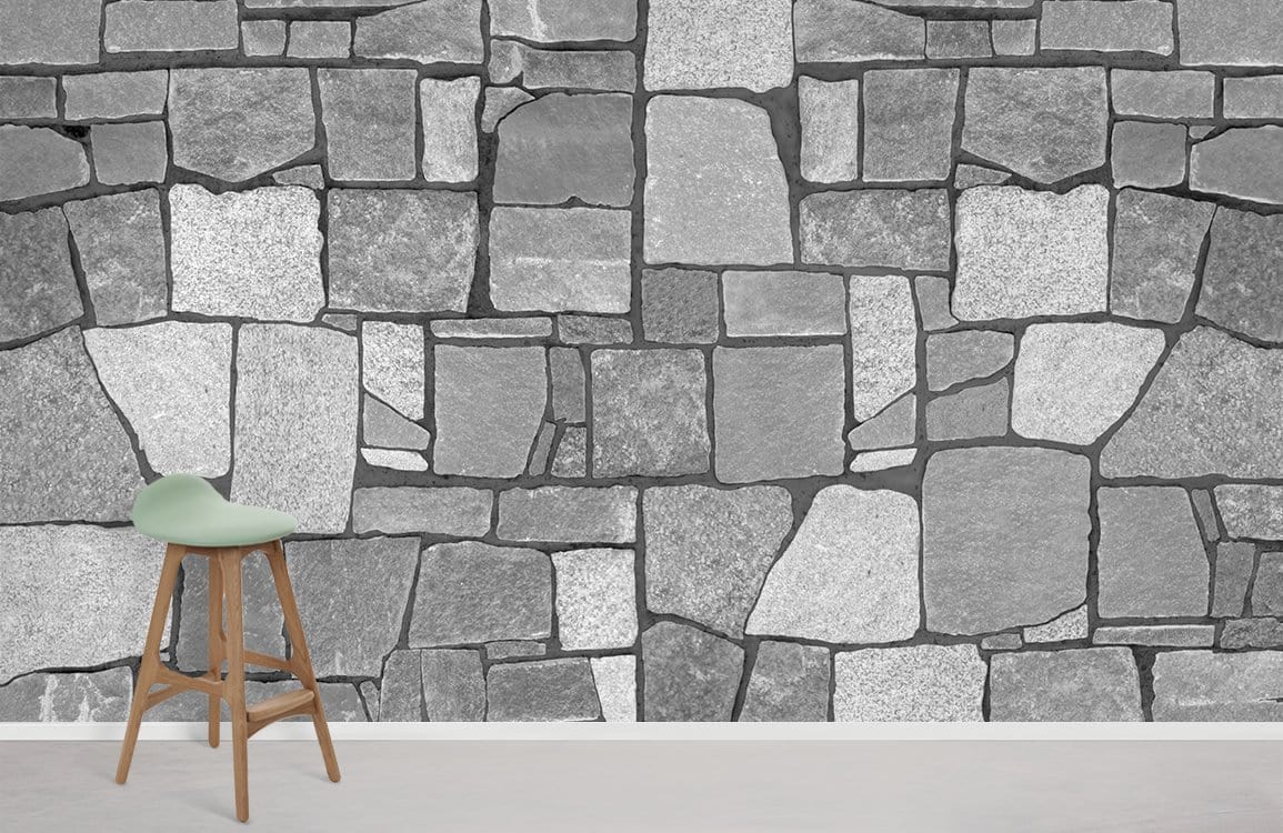 Papier peint mural effet brique grise - Le meilleur Papier peint panoramique Sur mesure