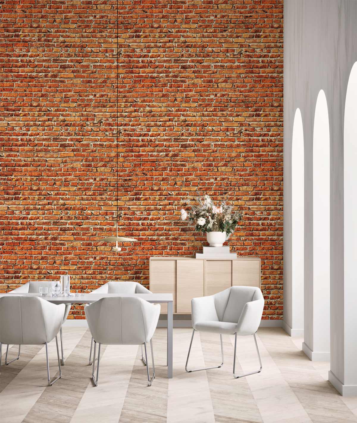 Papier peint mural effet brique rouge - Le meilleur Papier peint panoramique Sur mesure