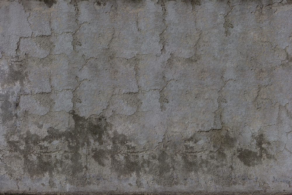 Peint mural effet ciment avec fissures et taches d’eau pour effet ciment écaillé