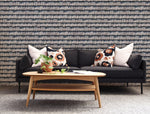 Papier peint mural effet copeaux de bois gris pour une ambiance apaisante - Vignette | Mr Papier Peint