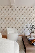 Papier peint mural effet cuir crème élégance et raffinement mural - Vignette | Mr Papier Peint