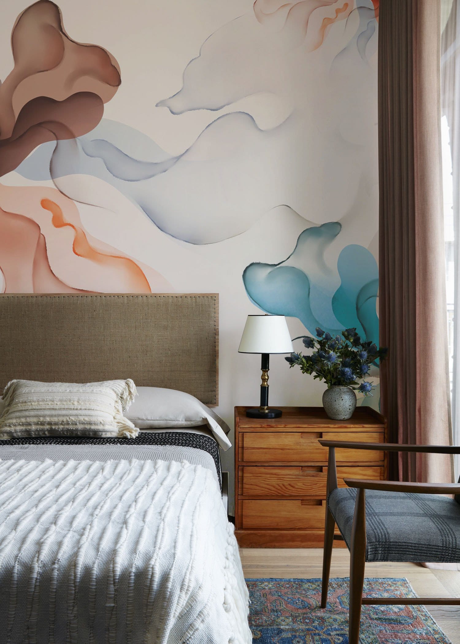 Papier peint mural effet halation à l’aquarelle - Le meilleur Papier peint panoramique Sur mesure