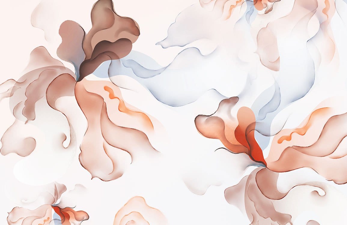 Papier peint mural effet halo à l’aquarelle - Le meilleur Papier peint panoramique Sur mesure