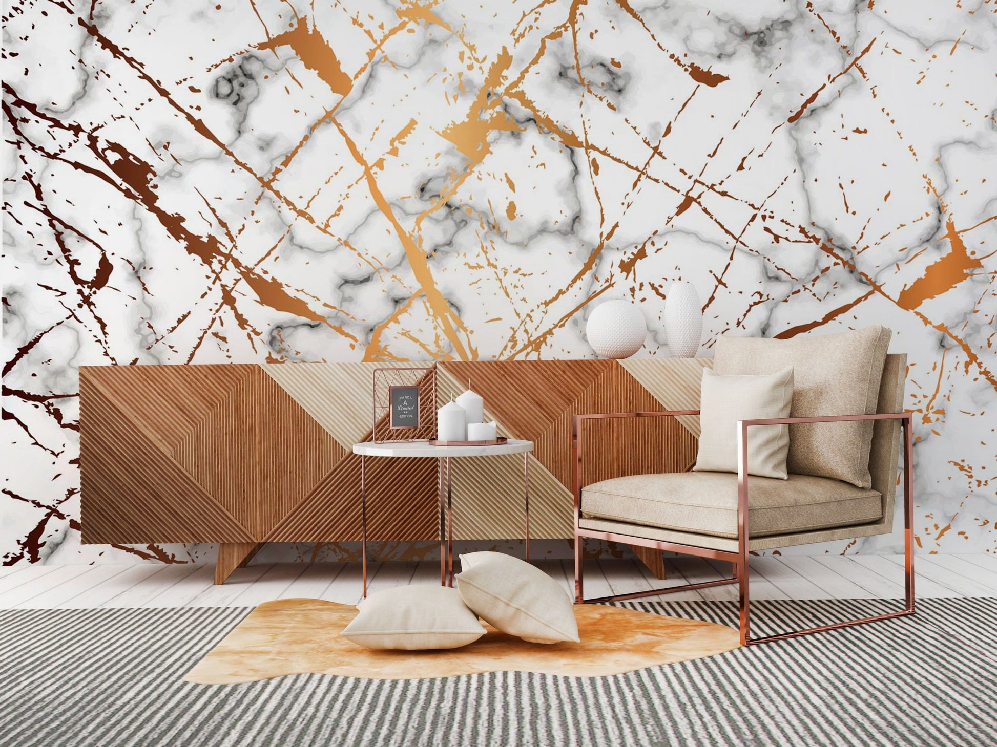 Papier Peint Mural Effet Marbre Teinté - Le meilleur Papier peint panoramique Sur mesure