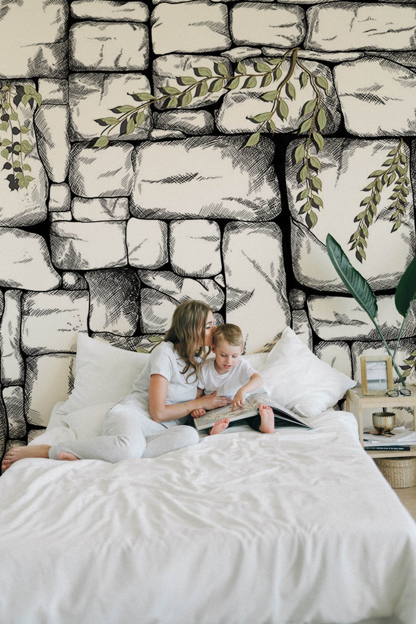 Papier peint mural effet mur de pierre - Le meilleur Papier peint panoramique Sur mesure