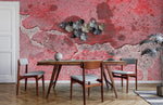 Papier peint mural effet mur rose pour une salle à manger poétique - Vignette | Mr Papier Peint