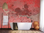 Papier peint mural effet mur rose pour une salle à manger poétique - Vignette | Mr Papier Peint