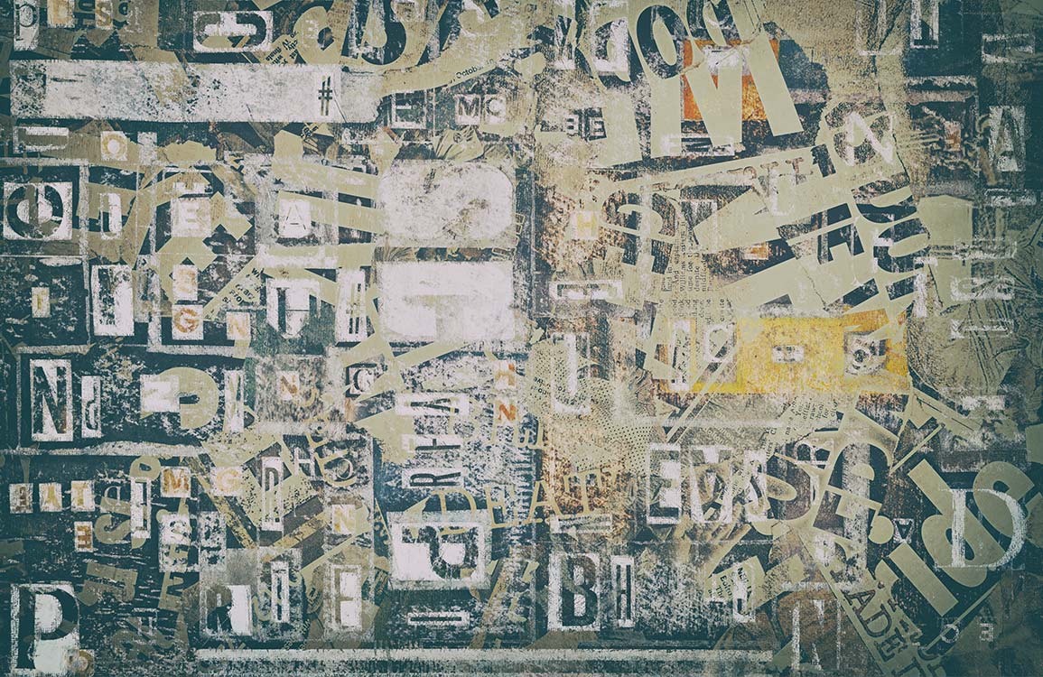 Papier peint mural effet police vintage - Le meilleur Papier peint panoramique Sur mesure