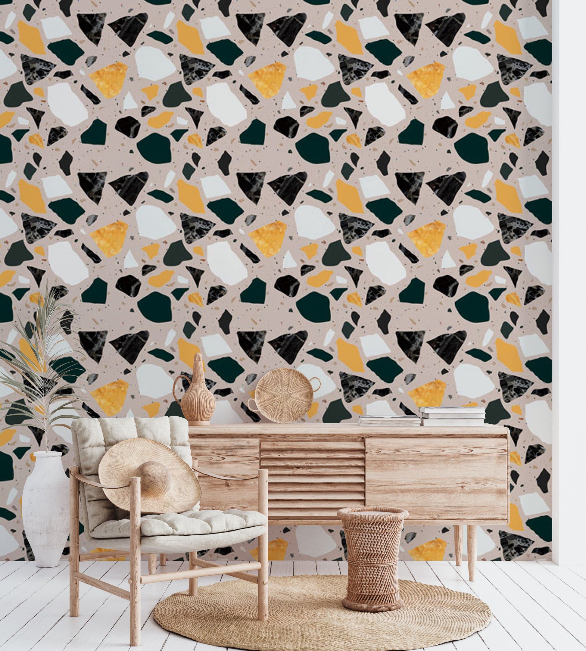 Papier peint mural effet terrazzo texturé - Le meilleur Papier peint panoramique Sur mesure
