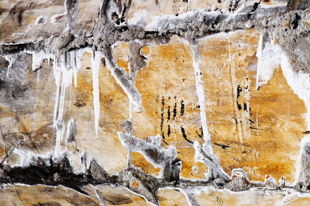 Papier peint mural Égratignure de Roche avec mur abstrait, minéraux et marques sombres