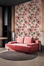 Papier Peint Mural Élégance Florale Romantique en Rose - Vignette | Mr Papier Peint