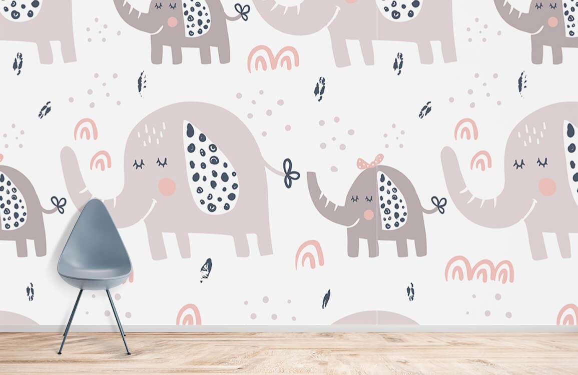 Papier peint mural éléphant cartoon - Le meilleur Papier peint panoramique Sur mesure