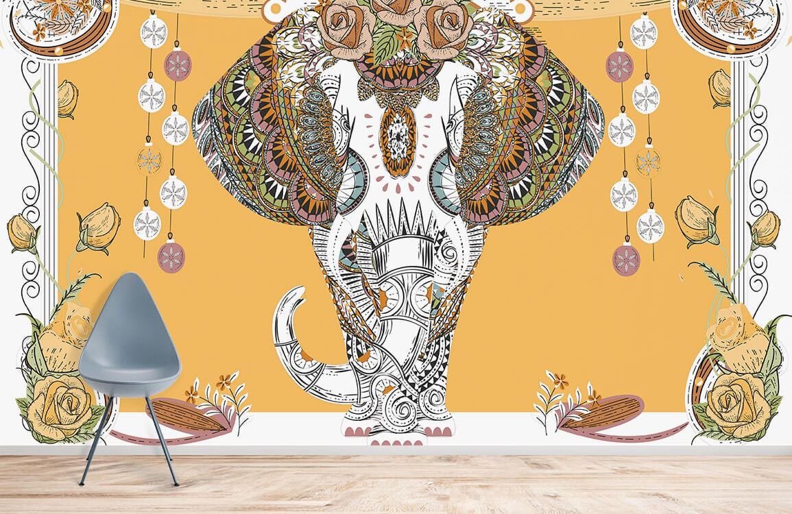 Papier peint mural Éléphant thaïlandais - Le meilleur Papier peint panoramique Sur mesure