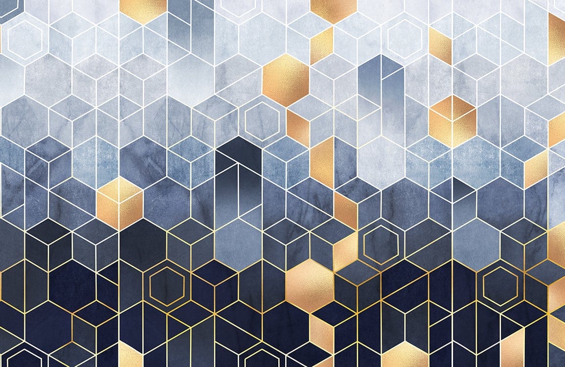 Papier Peint Mural en Incrustation Bleue - Le meilleur Papier peint panoramique Sur mesure