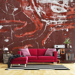 Papier Peint Mural en Peinture Rouge Craquelée - Vignette | Mr Papier Peint