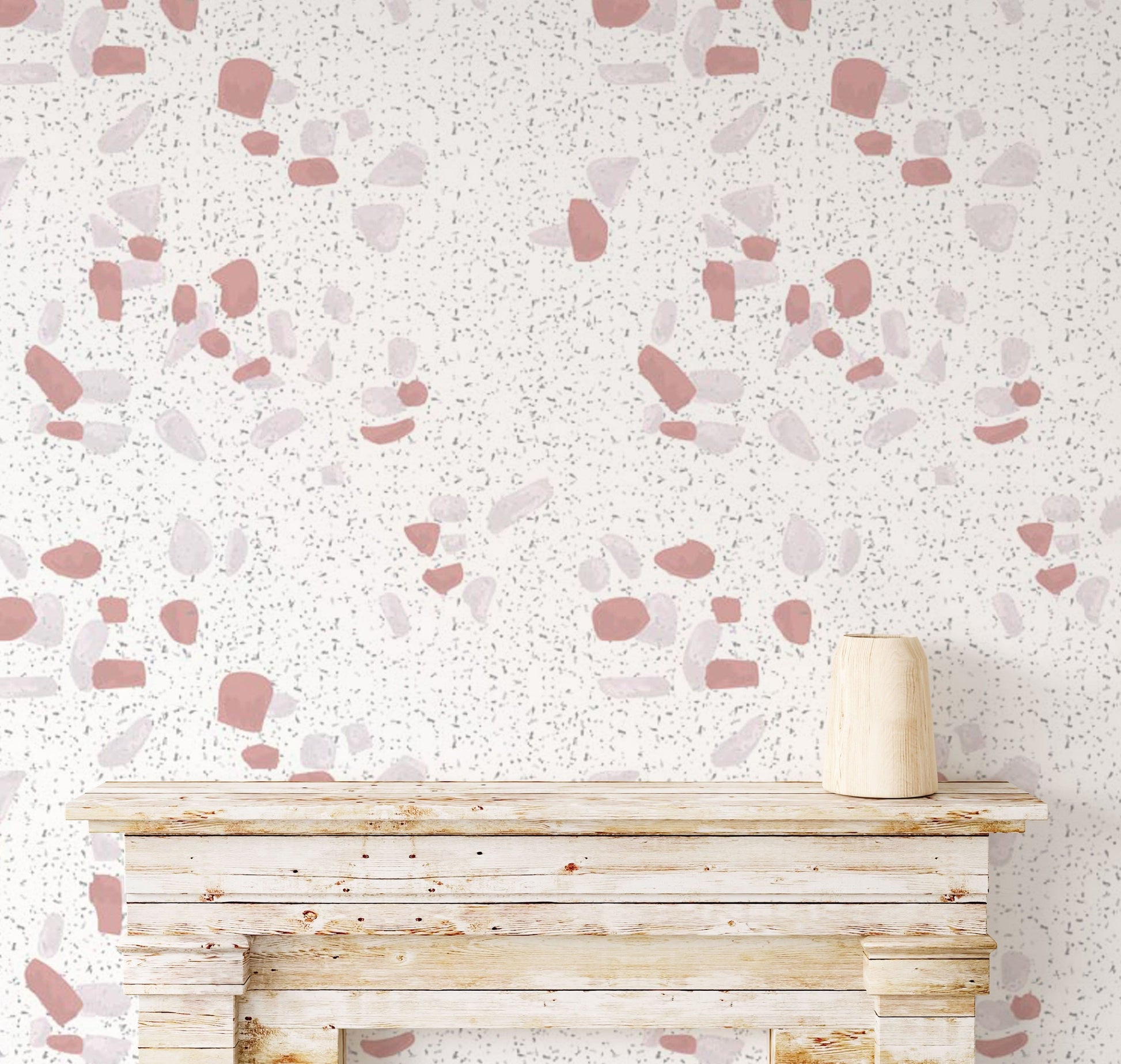 Papier peint mural en terrazzo pastel blanc - Le meilleur Papier peint panoramique Sur mesure
