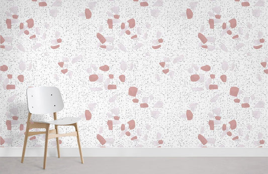 Papier peint mural en terrazzo pastel blanc - Le meilleur Papier peint panoramique Sur mesure
